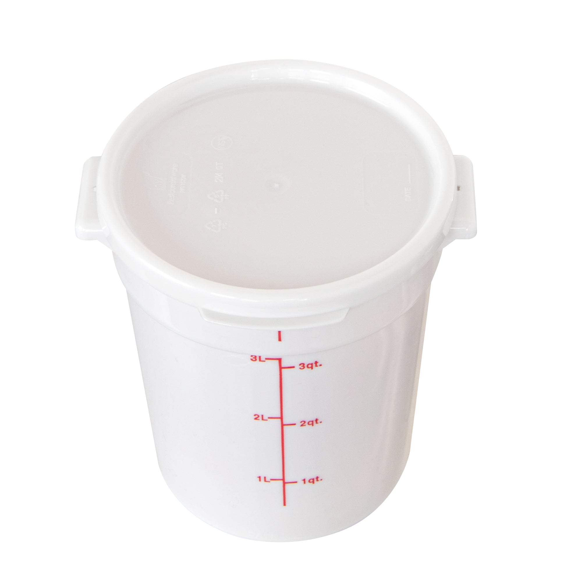 Met Lux Round White Plastic Food Storage Container Lid - Fits 2 and 4 qt - 10 count box
