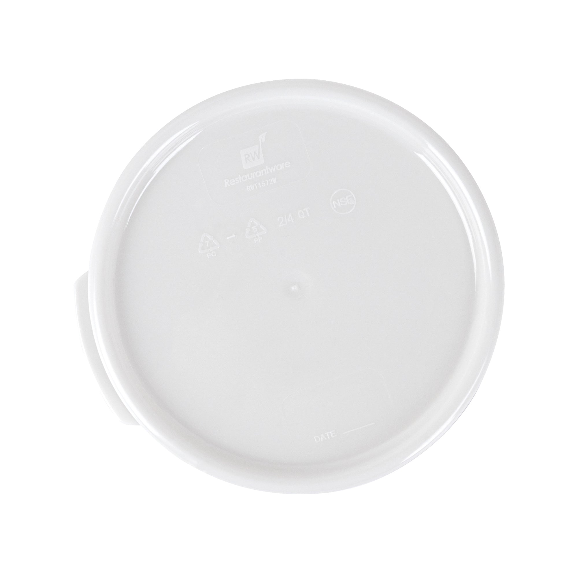 Met Lux Round White Plastic Food Storage Container Lid - Fits 2 and 4 qt - 10 count box