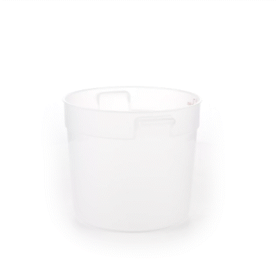 Met Lux 6 qt Round Translucent Plastic Food Storage Container - with Red Volume Markers - 8 3/4" x 8 3/4" x 7 3/4" - 1 count box