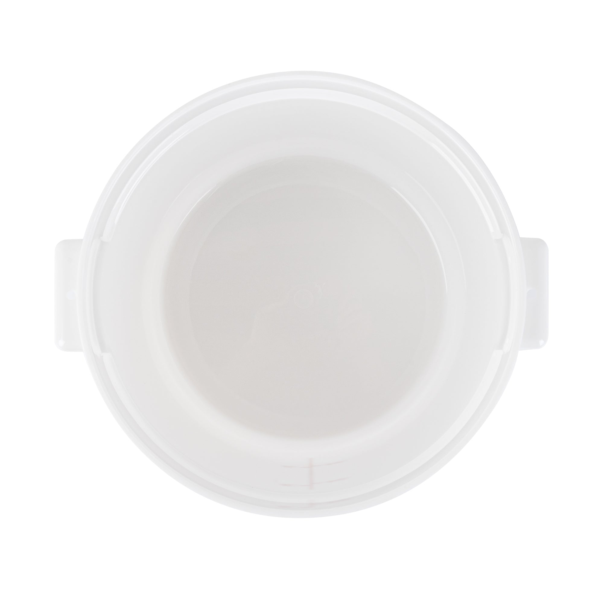 Met Lux 6 qt Round White Plastic Food Storage Container - with Red Volume Markers - 8 3/4" x 8 3/4" x 7 3/4" - 1 count box