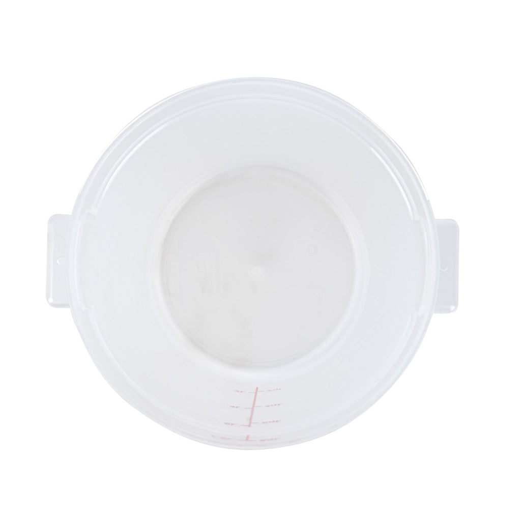 Met Lux 8 qt Round Translucent Plastic Food Storage Container - with Red Volume Markers - 8 3/4" x 8 3/4" x 10 3/4" - 10 count box