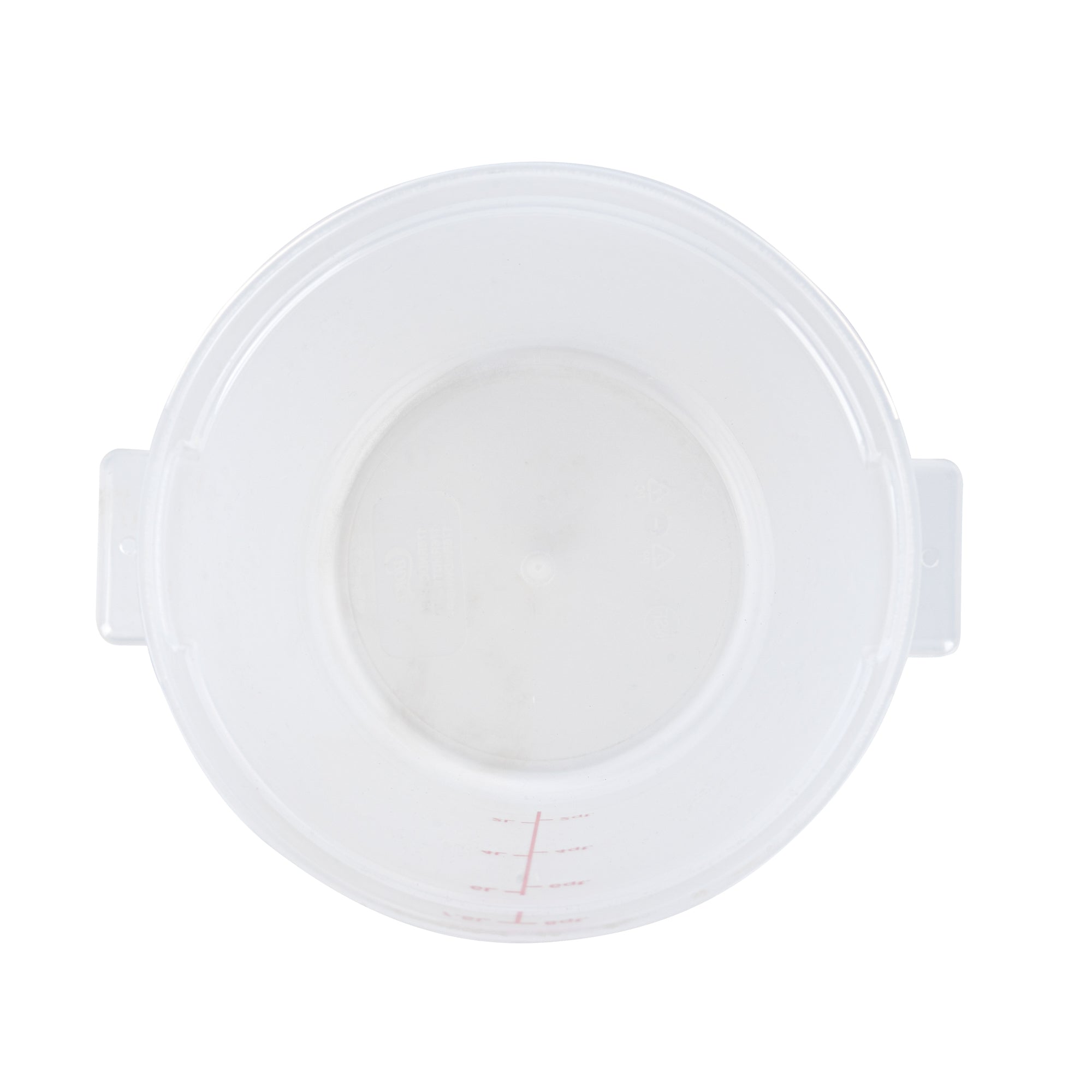 Met Lux 8 qt Round Translucent Plastic Food Storage Container - with Red Volume Markers - 8 3/4" x 8 3/4" x 10 3/4" - 10 count box