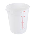 Met Lux 8 qt Round White Plastic Food Storage Container - with Red Volume Markers - 8 3/4" x 8 3/4" x 10 3/4" - 1 count box