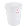 Met Lux 8 qt Round White Plastic Food Storage Container - with Red Volume Markers - 8 3/4" x 8 3/4" x 10 3/4" - 10 count box