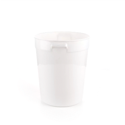 Met Lux 8 qt Round White Plastic Food Storage Container - with Red Volume Markers - 8 3/4" x 8 3/4" x 10 3/4" - 10 count box