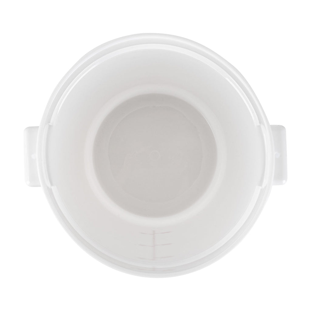 Met Lux 8 qt Round White Plastic Food Storage Container - with Red Volume Markers - 8 3/4" x 8 3/4" x 10 3/4" - 10 count box
