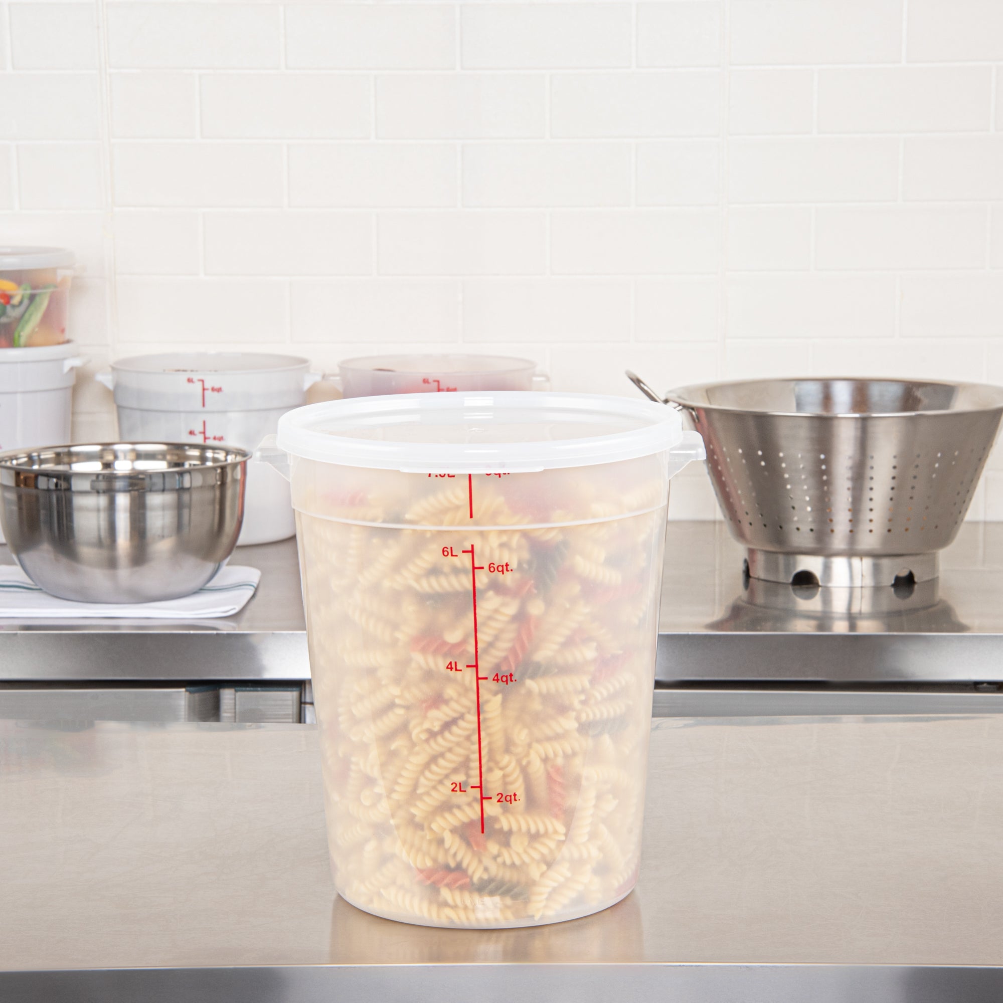Met Lux Round Translucent Plastic Food Storage Container Lid - Fits 6 and 8 qt - 1 count box
