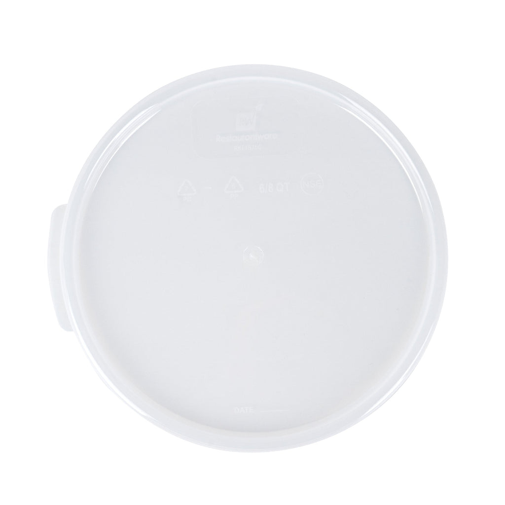 Met Lux Round Translucent Plastic Food Storage Container Lid - Fits 6 and 8 qt - 1 count box