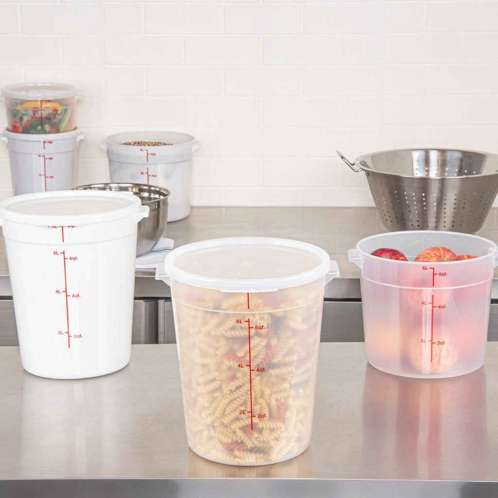 Met Lux Round Translucent Plastic Food Storage Container Lid - Fits 6 and 8 qt - 1 count box