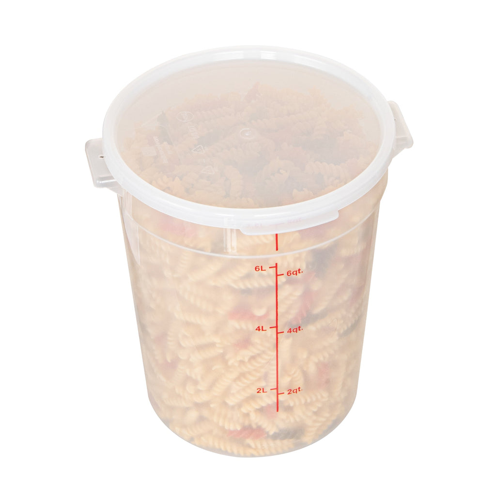 Met Lux Round Translucent Plastic Food Storage Container Lid - Fits 6 and 8 qt - 10 count box