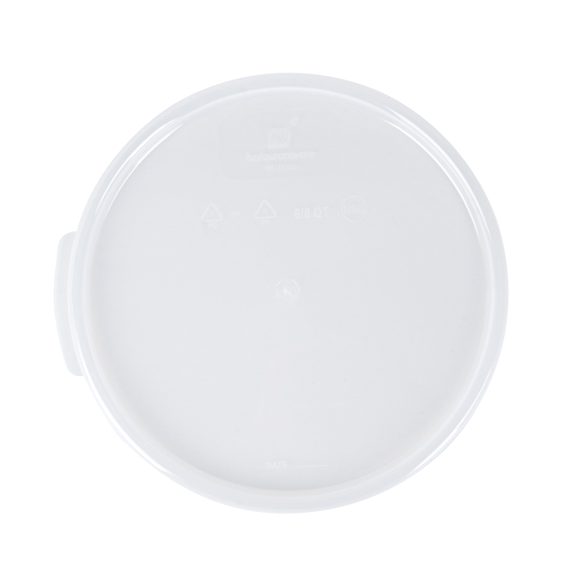Met Lux Round Translucent Plastic Food Storage Container Lid - Fits 6 and 8 qt - 10 count box