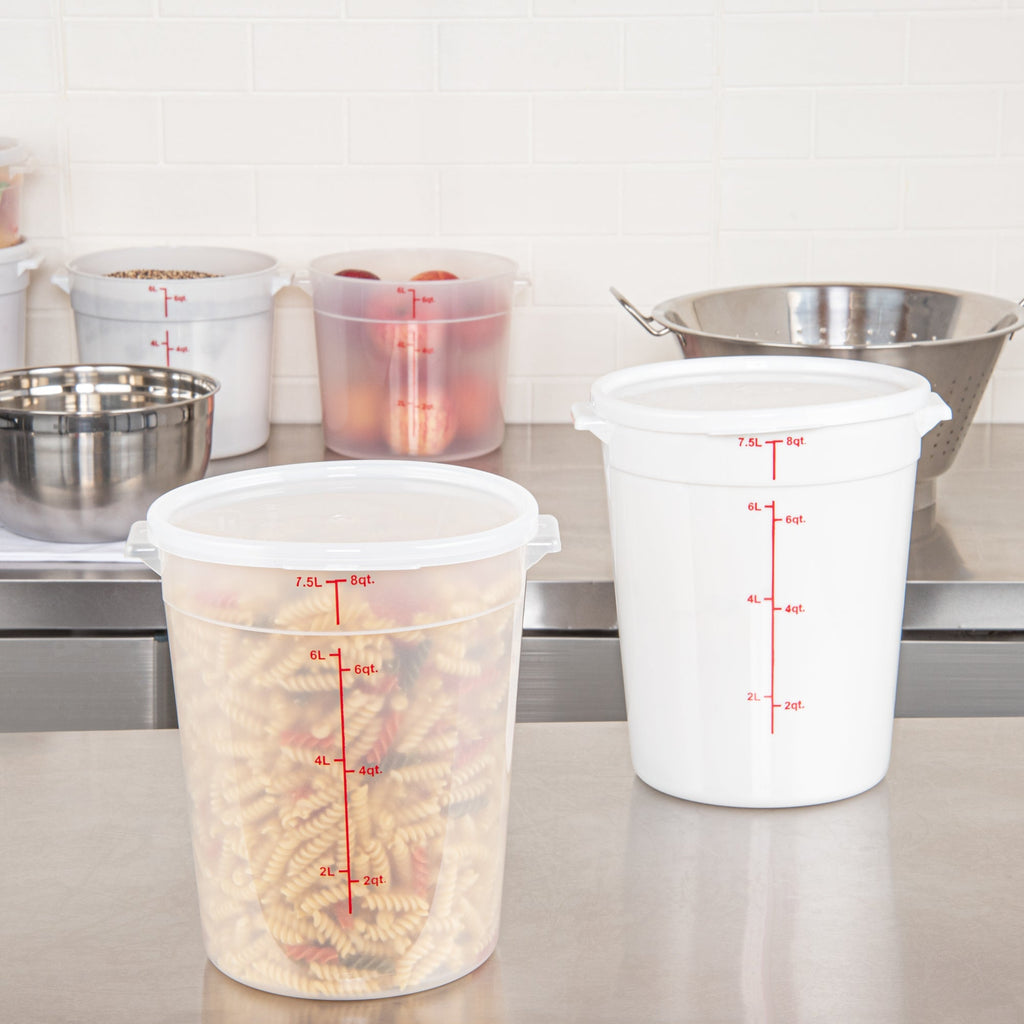 Met Lux Round Translucent Plastic Food Storage Container Lid - Fits 6 and 8 qt - 10 count box