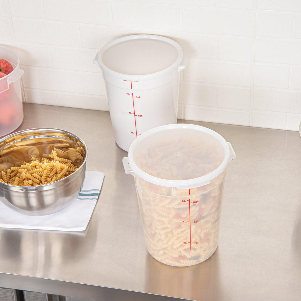Met Lux Round Translucent Plastic Food Storage Container Lid - Fits 6 and 8 qt - 10 count box