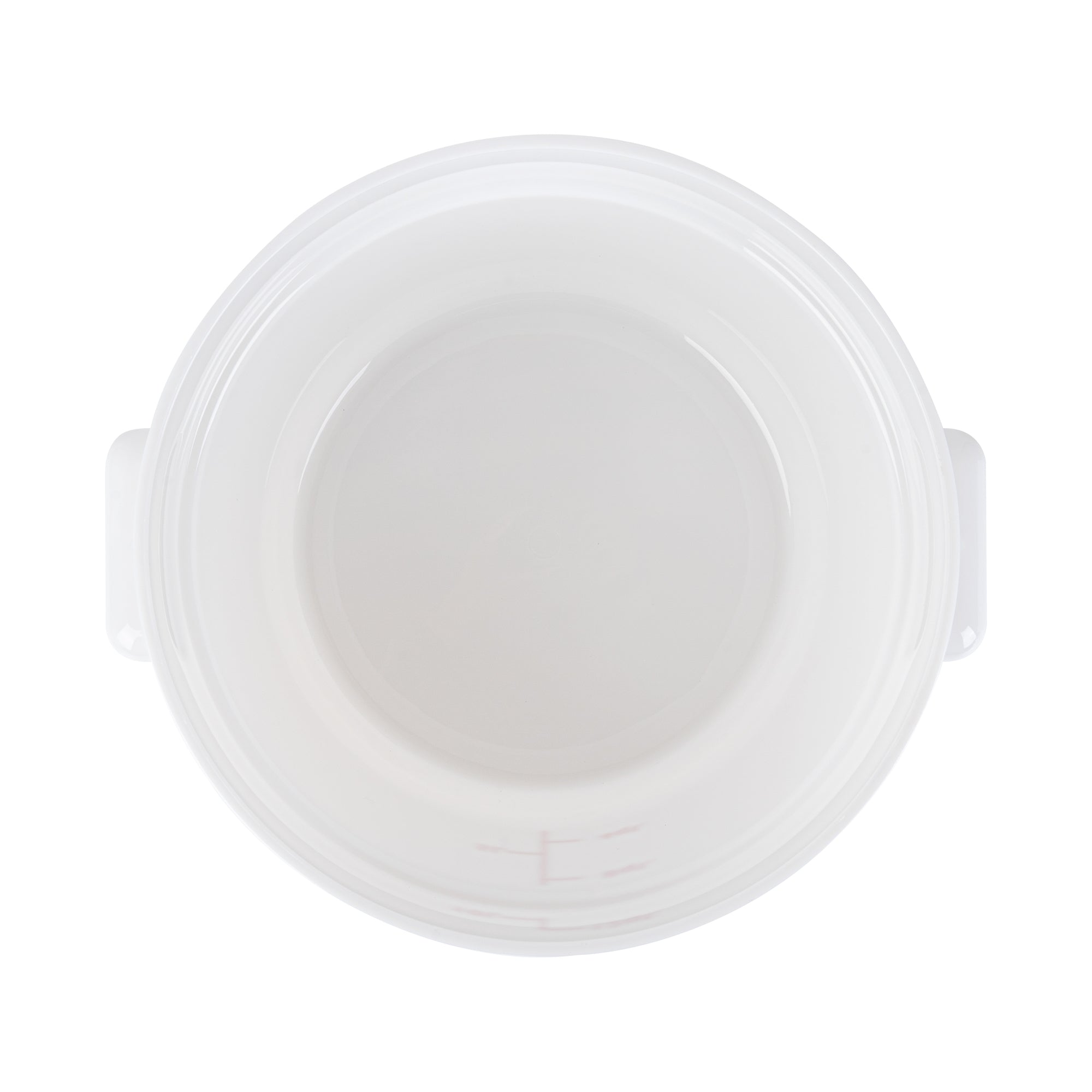 Met Lux 12 qt Round White Plastic Food Storage Container - with Red Volume Markers - 12 1/4" x 12 1/4" x 8" - 10 count box