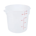 Met Lux 18 qt Round Translucent Plastic Food Storage Container - with Red Volume Markers - 12 1/4" x 12 1/4" x 12" - 10 count box