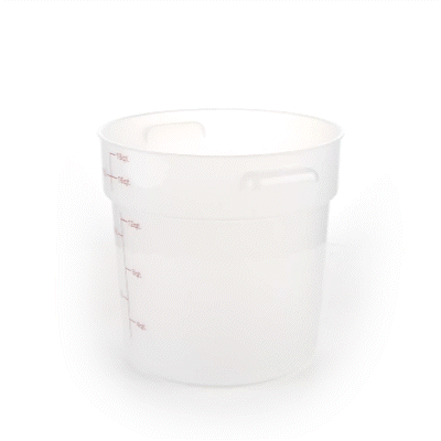Met Lux 18 qt Round Translucent Plastic Food Storage Container - with Red Volume Markers - 12 1/4" x 12 1/4" x 12" - 10 count box