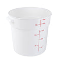 Met Lux 18 qt Round White Plastic Food Storage Container - with Red Volume Markers - 12 1/4" x 12 1/4" x 12" - 1 count box