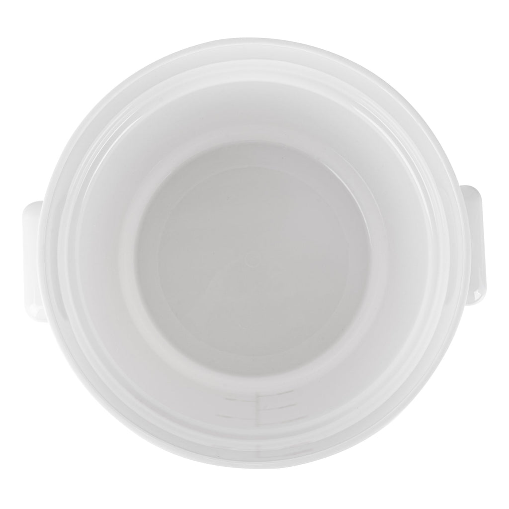 Met Lux 18 qt Round White Plastic Food Storage Container - with Red Volume Markers - 12 1/4" x 12 1/4" x 12" - 1 count box