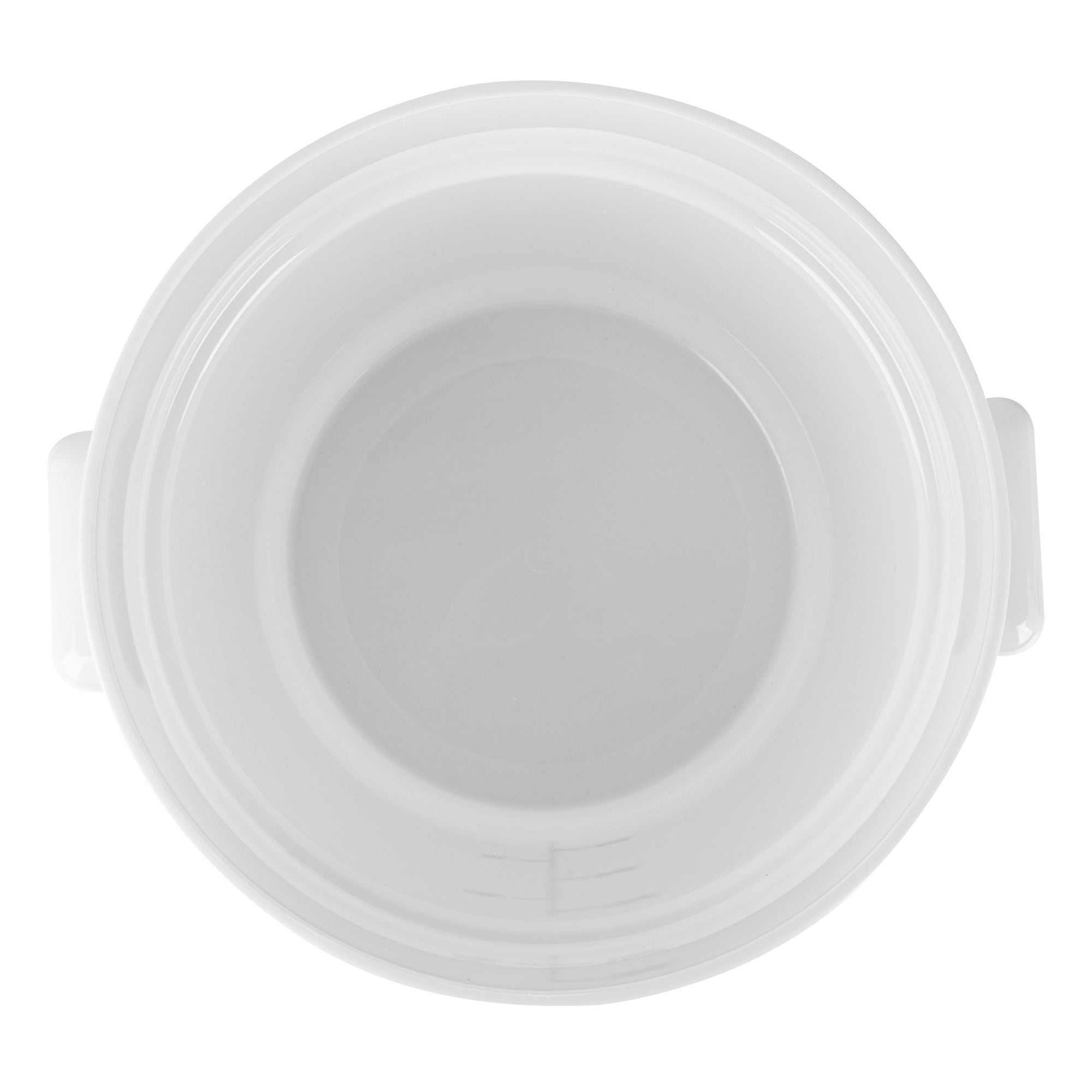 Met Lux 18 qt Round White Plastic Food Storage Container - with Red Volume Markers - 12 1/4" x 12 1/4" x 12" - 1 count box