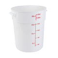 Met Lux 22 qt Round White Plastic Food Storage Container - with Red Volume Markers - 12 1/4" x 12 1/4" x 15" - 1 count box
