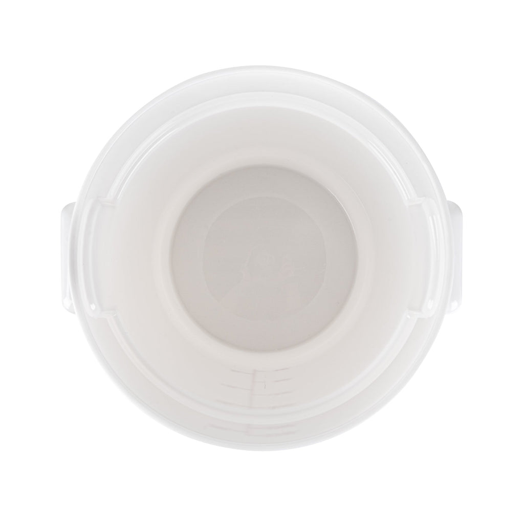 Met Lux 22 qt Round White Plastic Food Storage Container - with Red Volume Markers - 12 1/4" x 12 1/4" x 15" - 1 count box