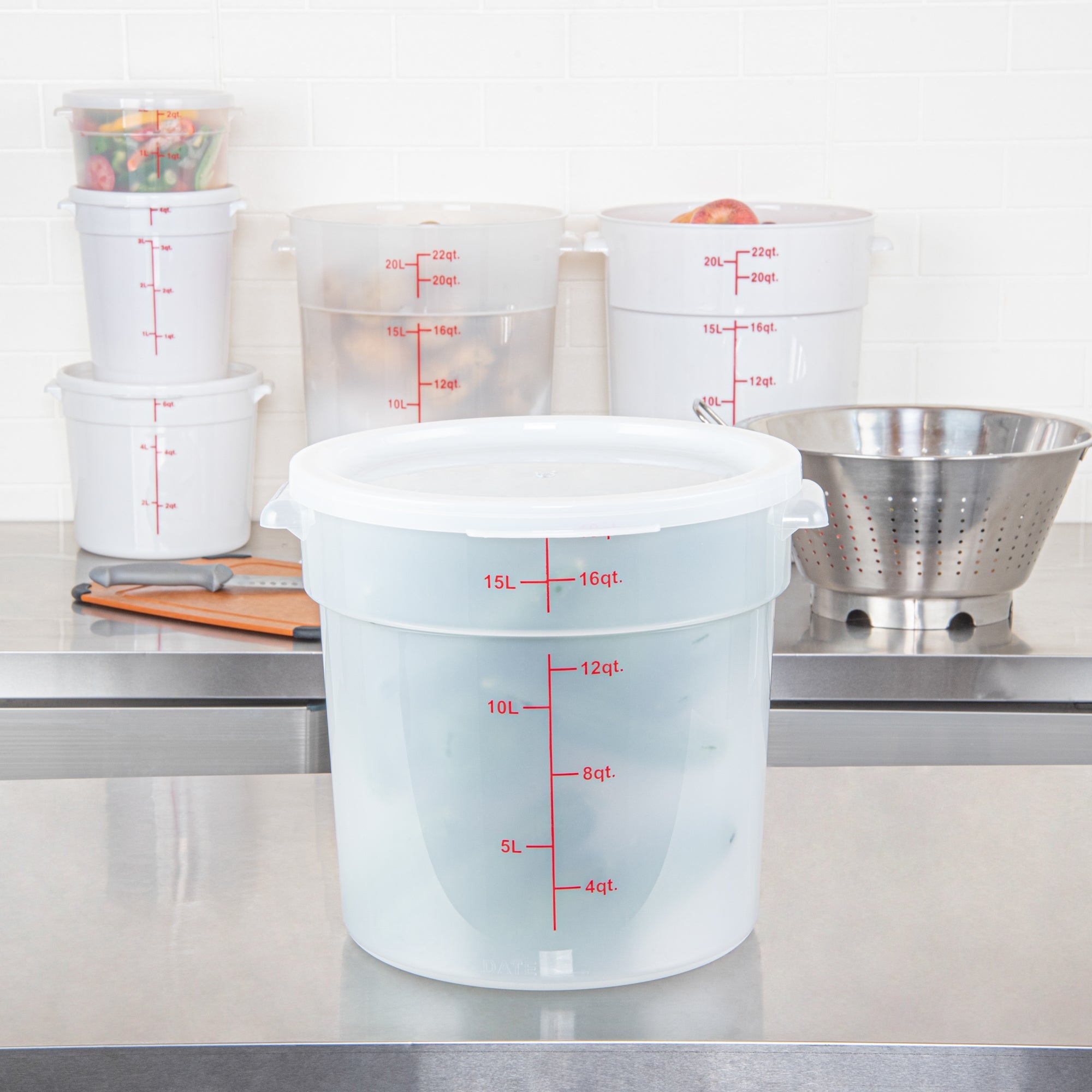 Met Lux Round Translucent Plastic Food Storage Container Lid - Fits 12, 18 and 22 qt - 1 count box