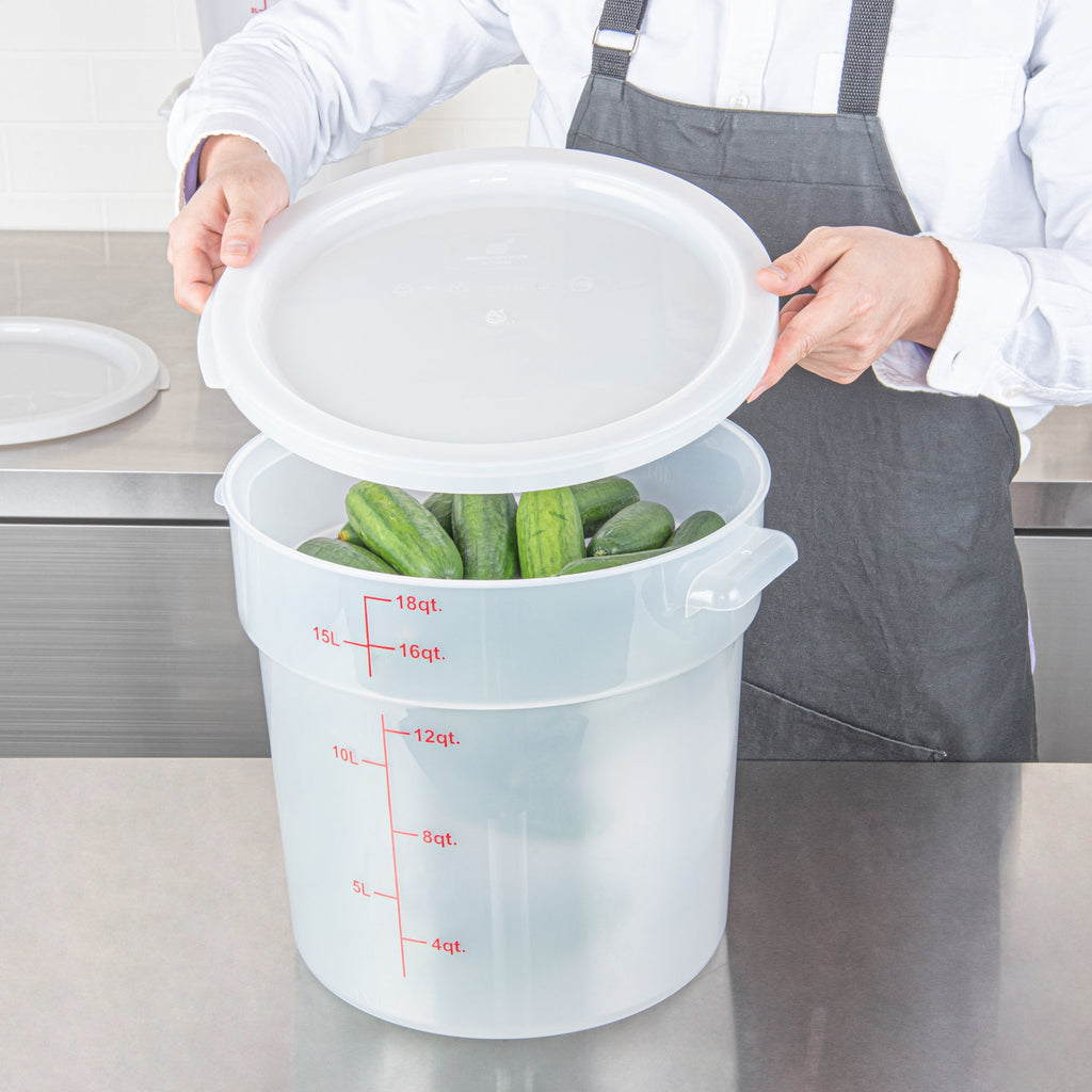 Met Lux Round Translucent Plastic Food Storage Container Lid - Fits 12, 18 and 22 qt - 1 count box