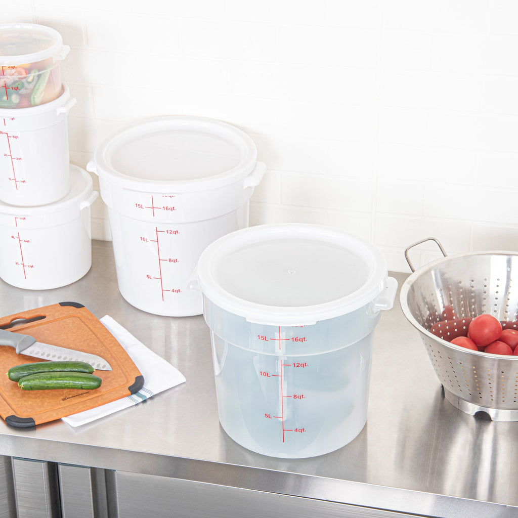 Met Lux Round Translucent Plastic Food Storage Container Lid - Fits 12, 18 and 22 qt - 1 count box