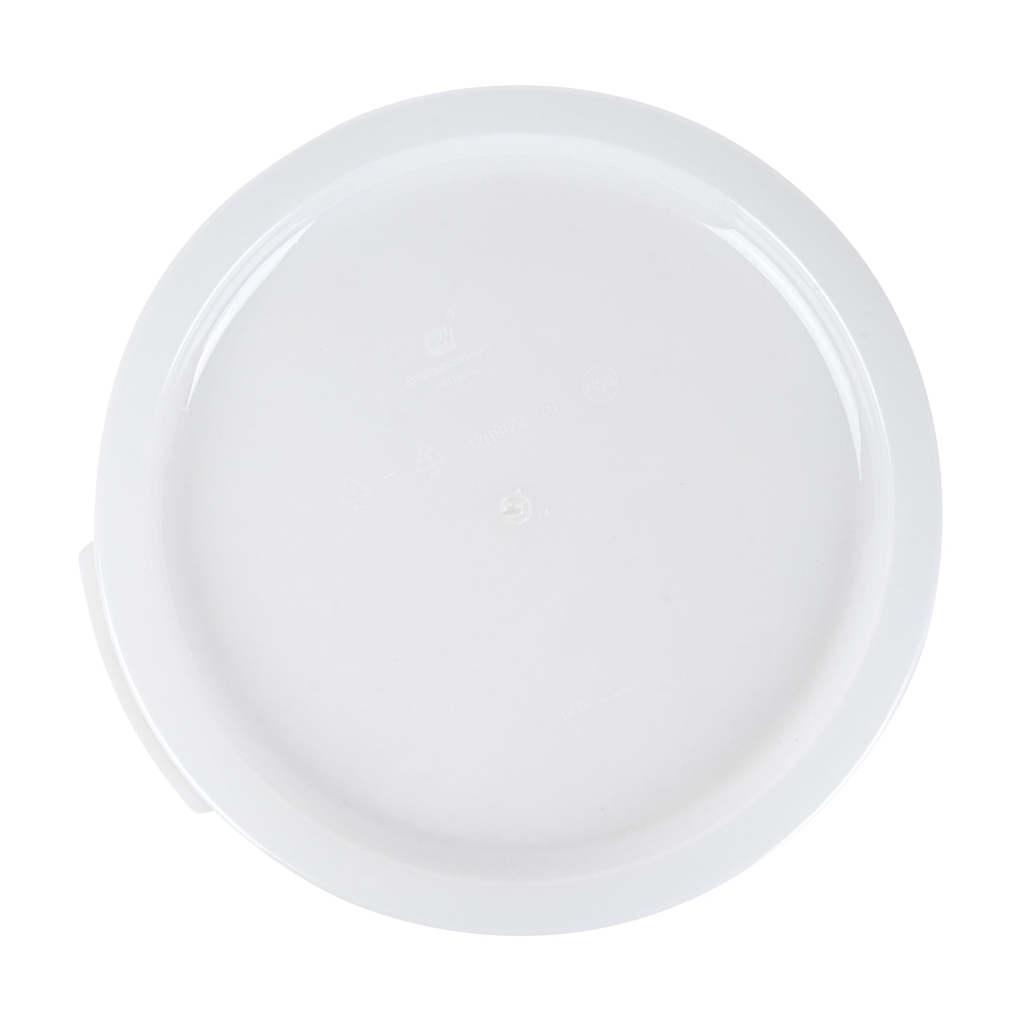 Met Lux Round Translucent Plastic Food Storage Container Lid - Fits 12, 18 and 22 qt - 10 count box