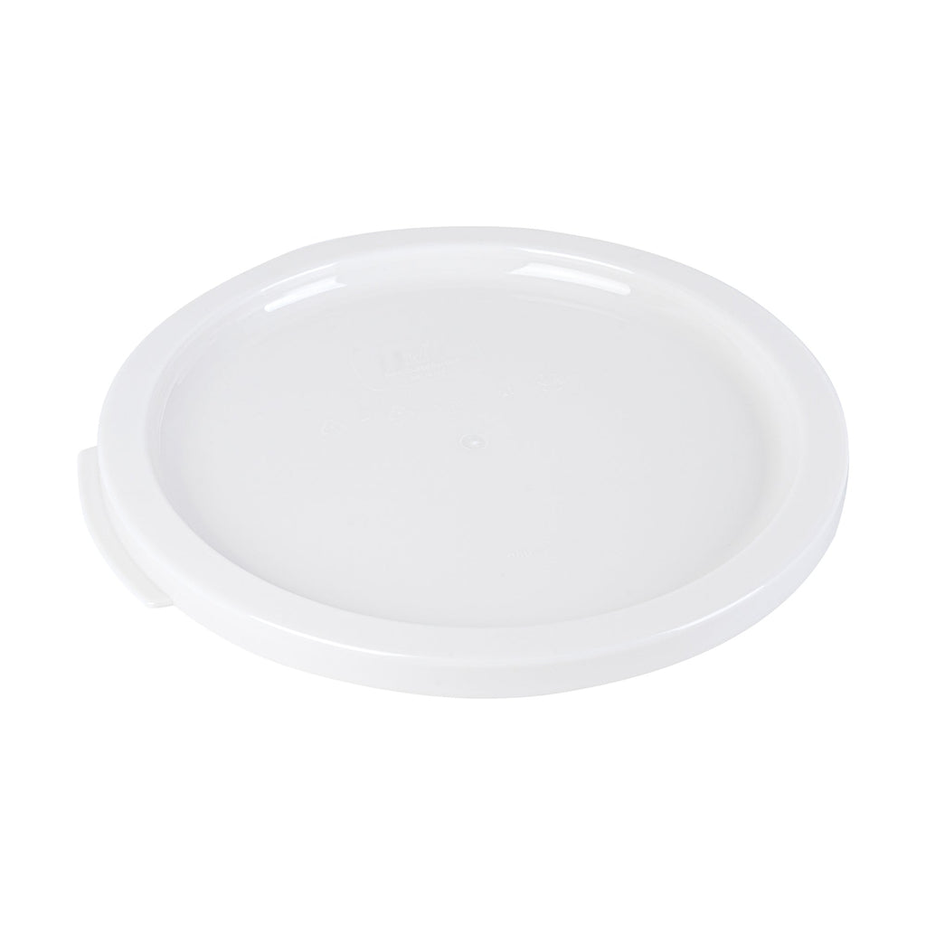 Met Lux Round White Plastic Food Storage Container Lid - Fits 12, 18 and 22 qt - 10 count box