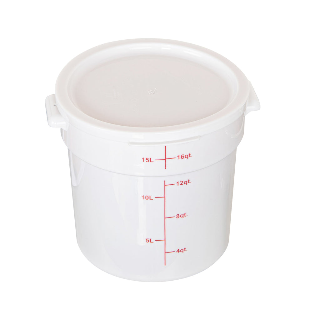 Met Lux Round White Plastic Food Storage Container Lid - Fits 12, 18 and 22 qt - 10 count box