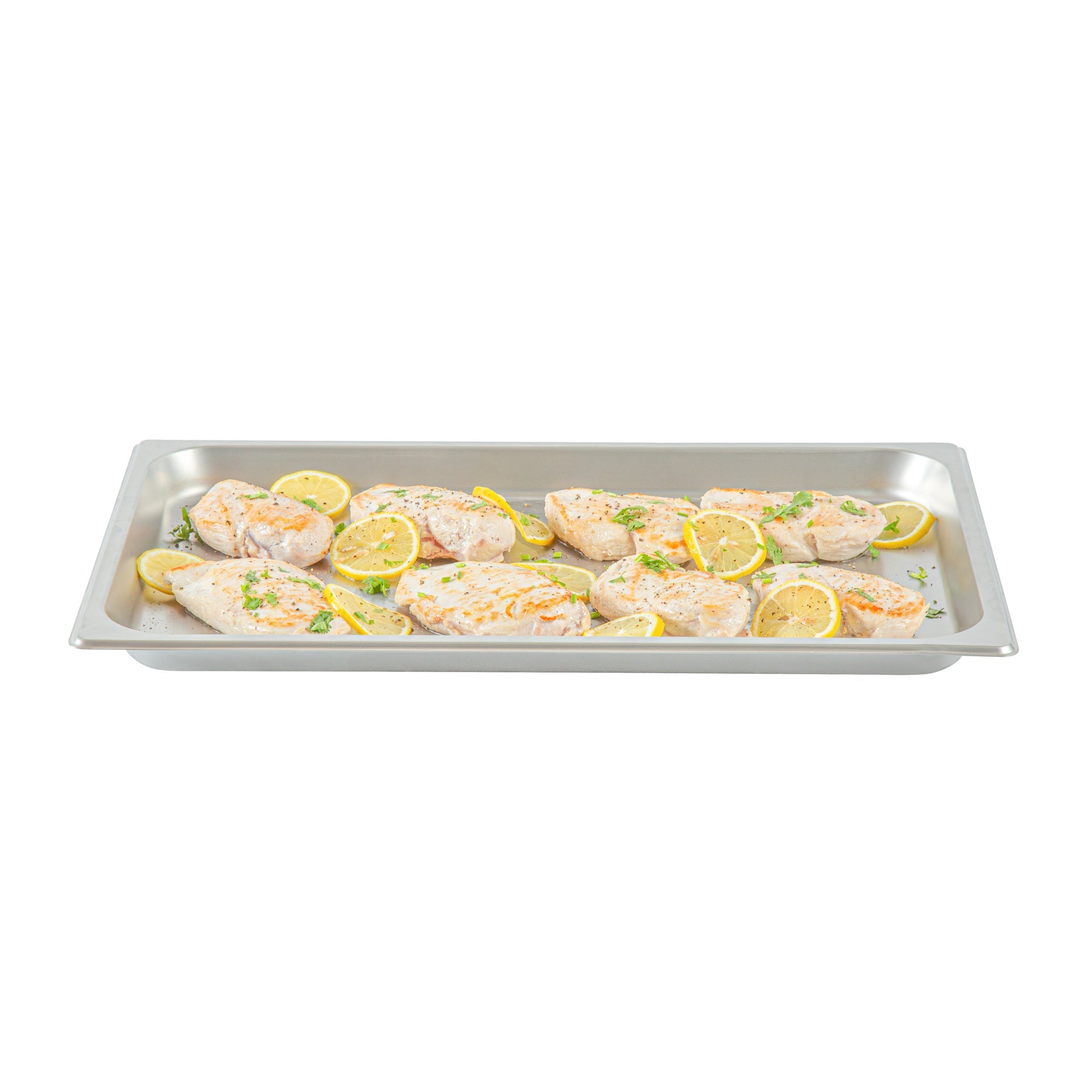 Kitchen Tek Stainless Steel Full Size Steam Table Pan - 1 1/4 Inch Deep, Anti Jam, 24 Gauge - 12 count box
