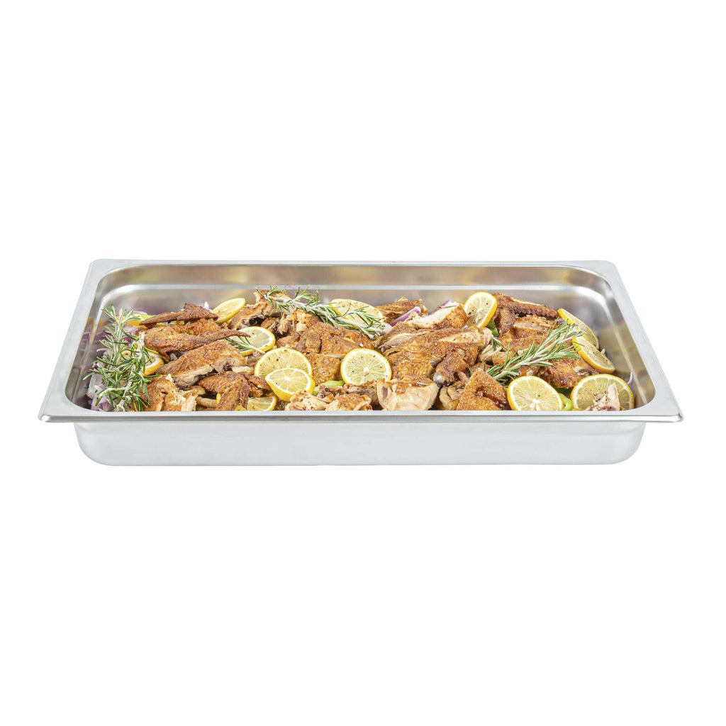 Kitchen Tek Stainless Steel Full Size Steam Table Pan - 2 1/2 Inch Deep, Anti Jam, 24 Gauge - 1 count box