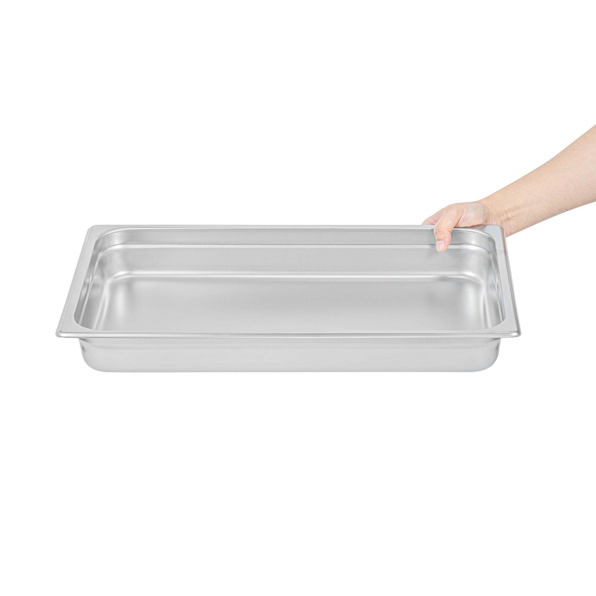 Kitchen Tek Stainless Steel Full Size Steam Table Pan - 2 1/2 Inch Deep, Anti Jam, 24 Gauge - 6 count box