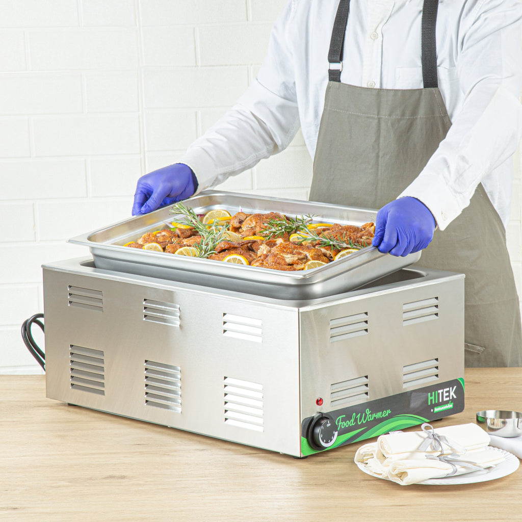 Kitchen Tek Stainless Steel Full Size Steam Table Pan - 2 1/2 Inch Deep, Anti Jam, 24 Gauge - 6 count box