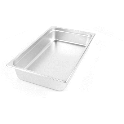 Kitchen Tek Stainless Steel Full Size Steam Table Pan - 4 Inch Deep, Anti Jam, 24 Gauge - 6 count box