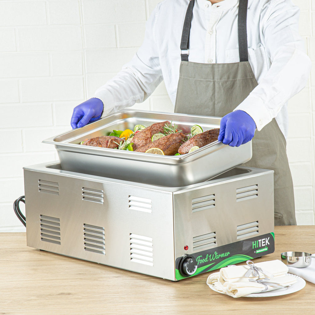 Kitchen Tek Stainless Steel Full Size Steam Table Pan - 4 Inch Deep, Anti Jam, 24 Gauge - 6 count box