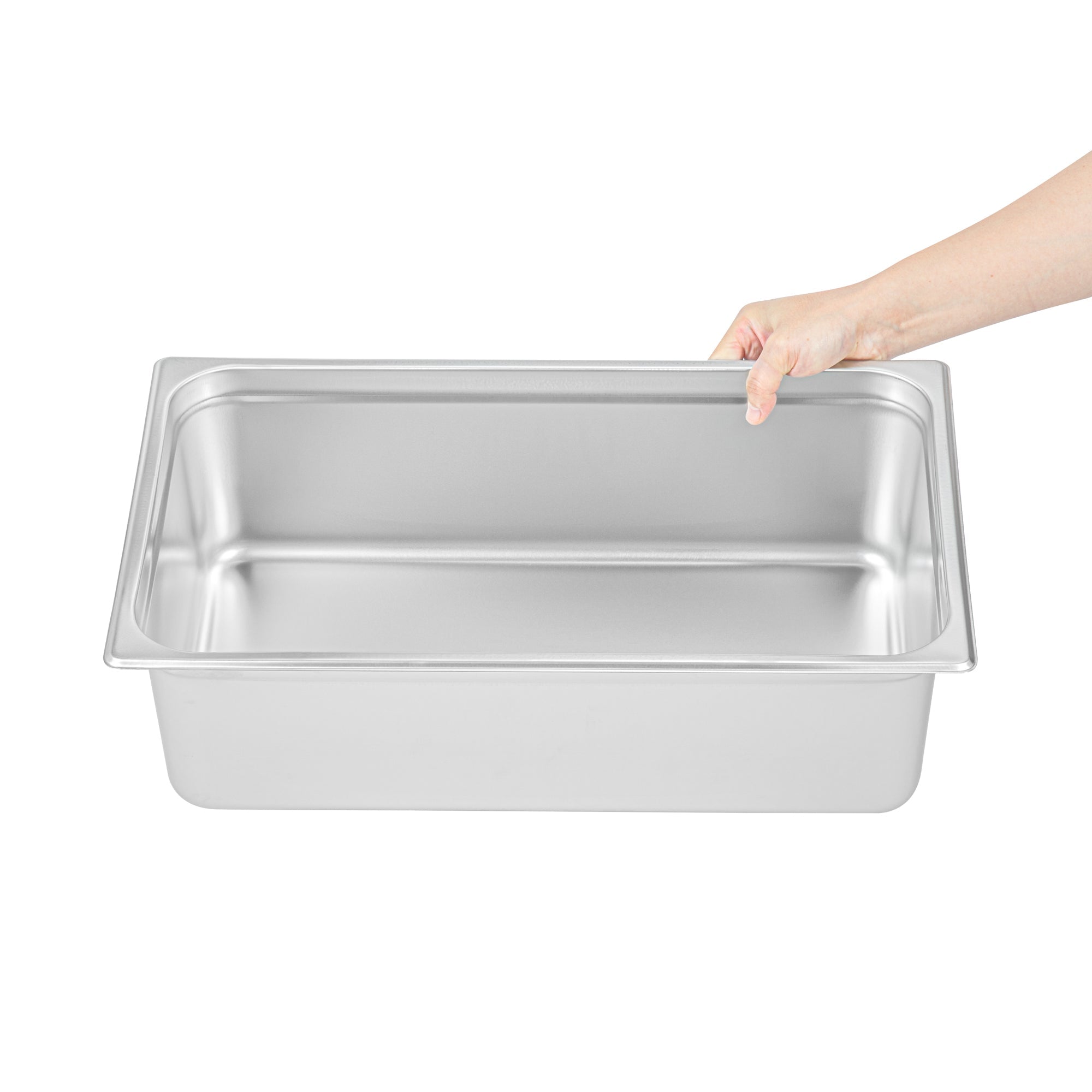 Kitchen Tek Stainless Steel Full Size Steam Table Pan - 6 Inch Deep, Anti Jam, 24 Gauge - 6 count box