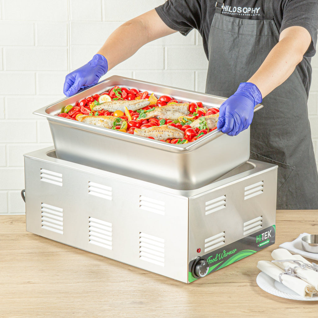 Kitchen Tek Stainless Steel Full Size Steam Table Pan - 6 Inch Deep, Anti Jam, 24 Gauge - 6 count box