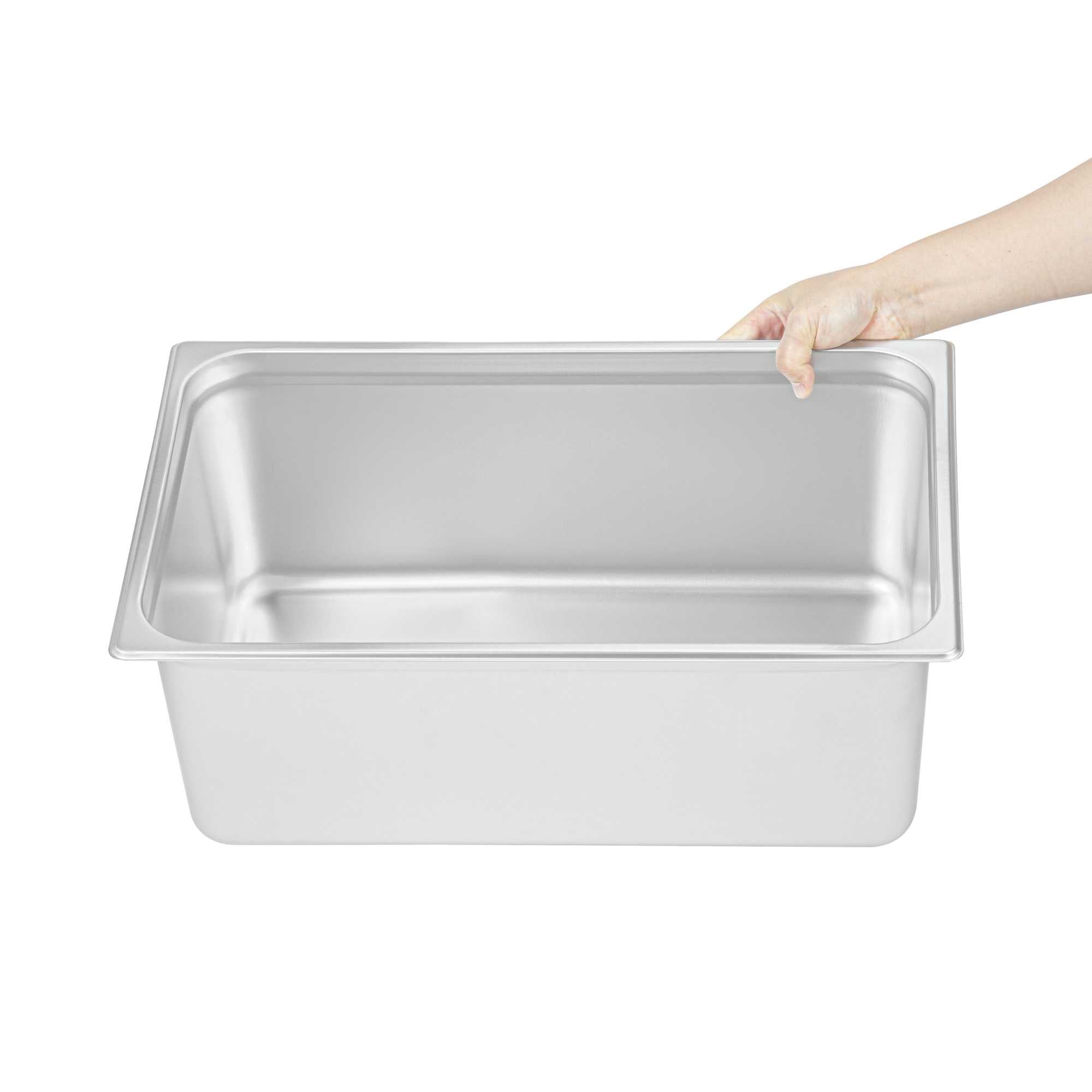 Kitchen Tek Stainless Steel Full Size Steam Table Pan - 8 Inch Deep, Anti Jam, 24 Gauge - 1 count box