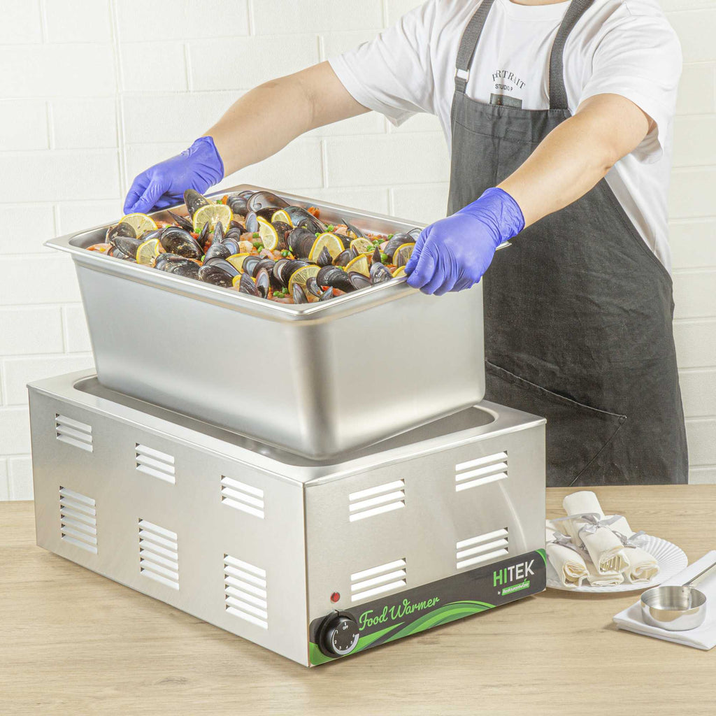 Kitchen Tek Stainless Steel Full Size Steam Table Pan - 8 Inch Deep, Anti Jam, 24 Gauge - 1 count box
