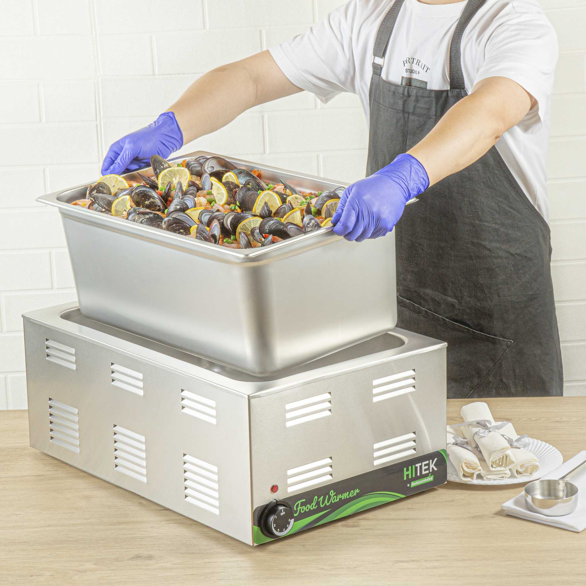 Kitchen Tek Stainless Steel Full Size Steam Table Pan - 8 Inch Deep, Anti Jam, 24 Gauge - 1 count box