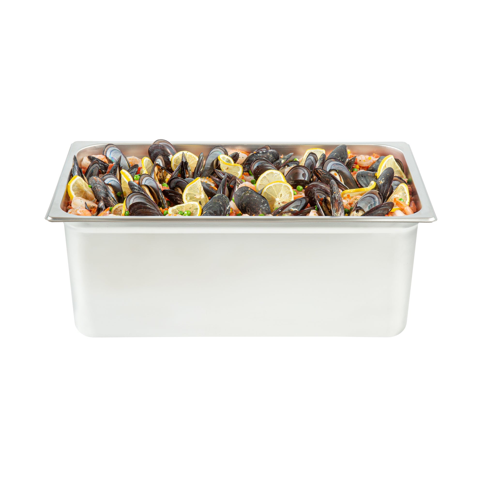 Kitchen Tek Stainless Steel Full Size Steam Table Pan - 8 Inch Deep, Anti Jam, 24 Gauge - 6 count box