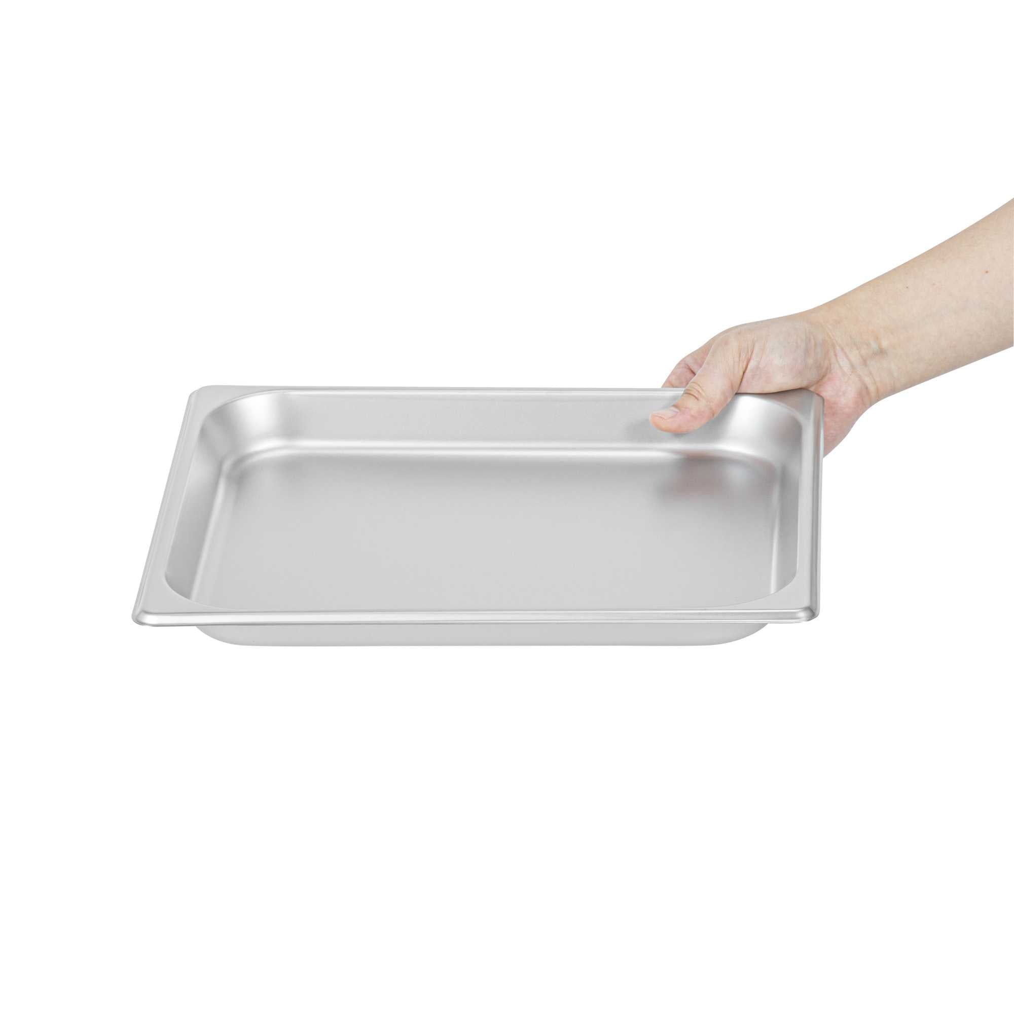 Kitchen Tek Stainless Steel 1/2 Size Steam Table Pan - 1 1/4 Inch Deep, Anti Jam, 24 Gauge - 1 count box