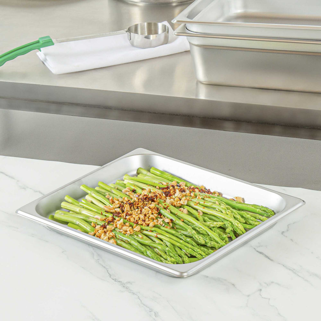 Kitchen Tek Stainless Steel 1/2 Size Steam Table Pan - 1 1/4 Inch Deep, Anti Jam, 24 Gauge - 1 count box