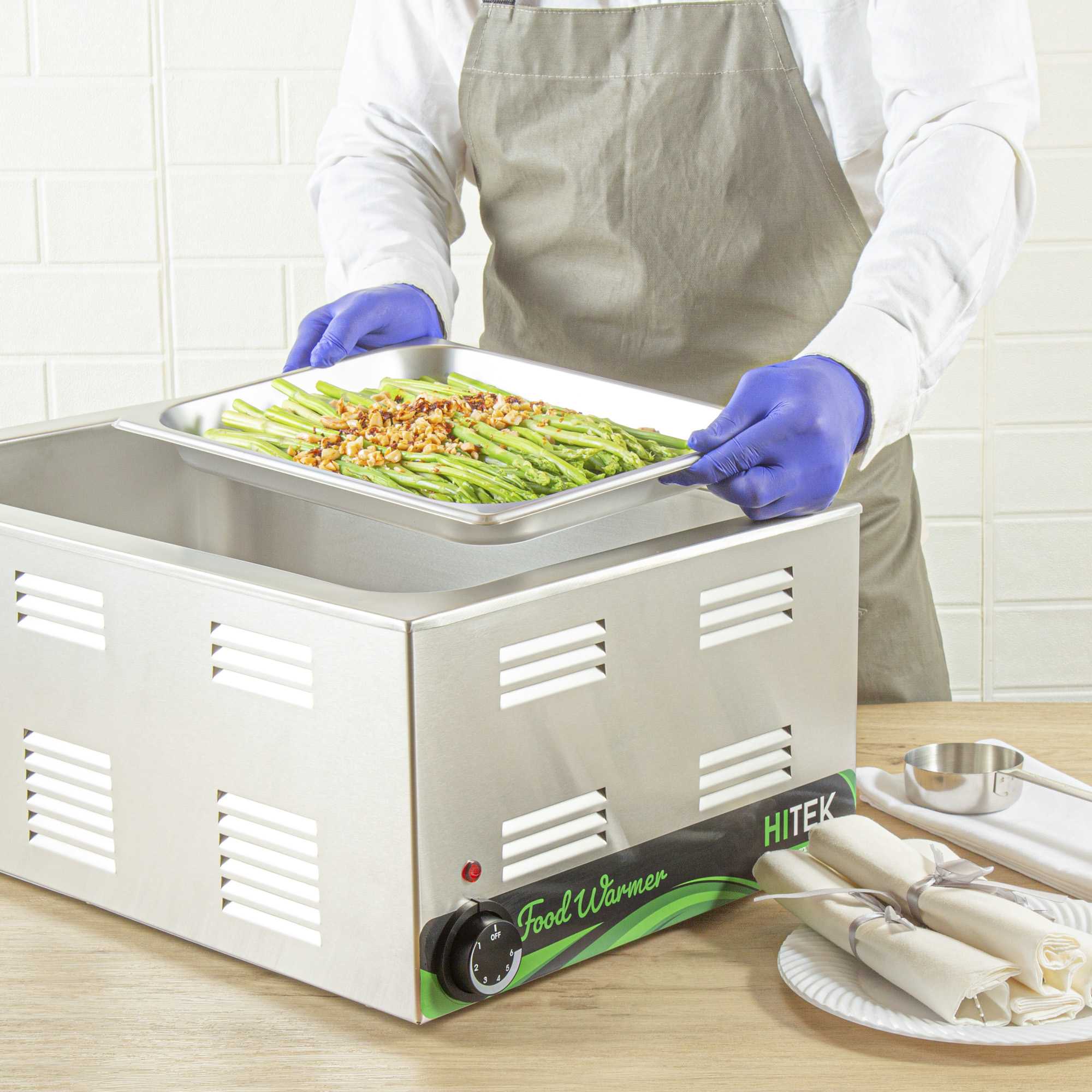 Kitchen Tek Stainless Steel 1/2 Size Steam Table Pan - 1 1/4 Inch Deep, Anti Jam, 24 Gauge - 1 count box