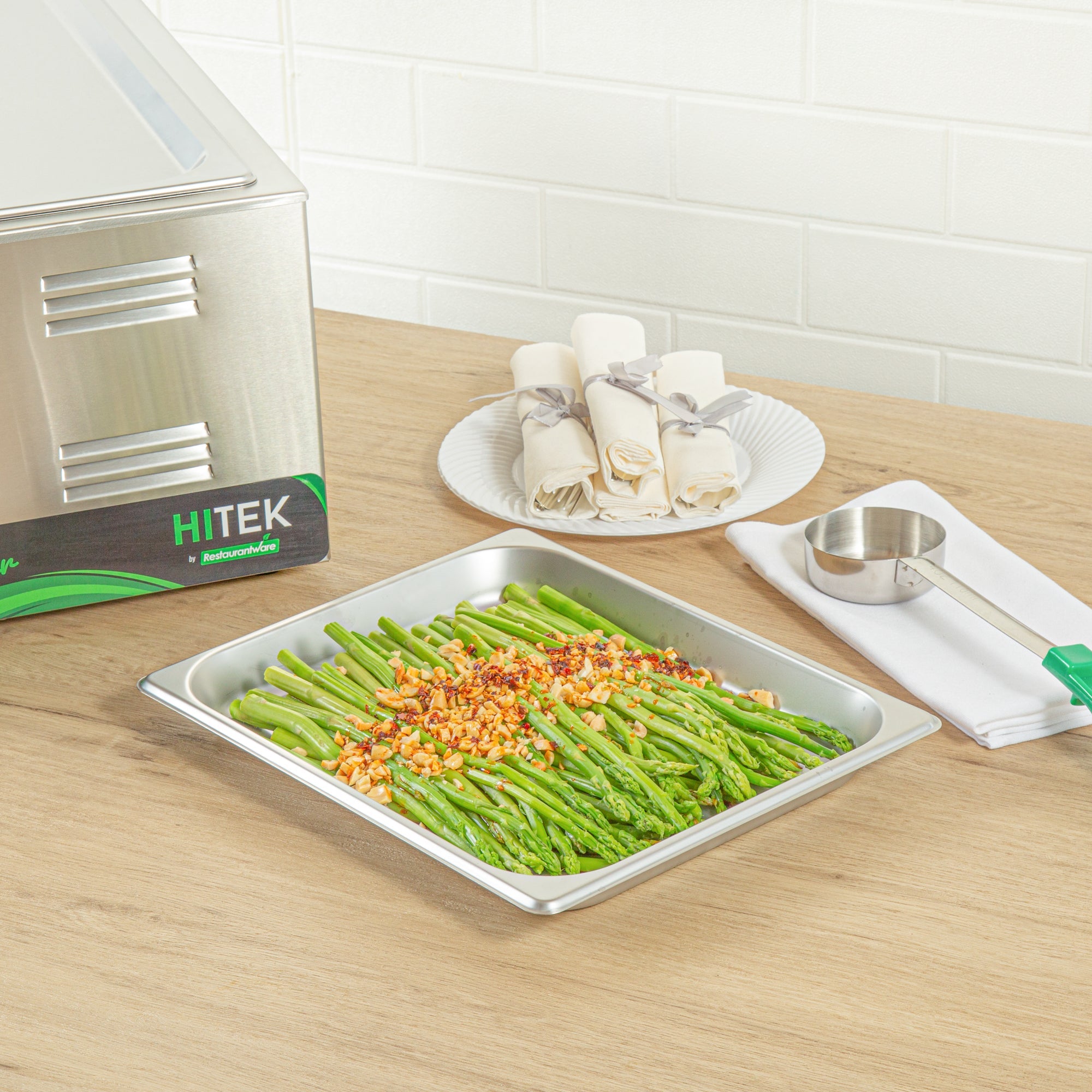 Kitchen Tek Stainless Steel 1/2 Size Steam Table Pan - 1 1/4 Inch Deep, Anti Jam, 24 Gauge - 12 count box