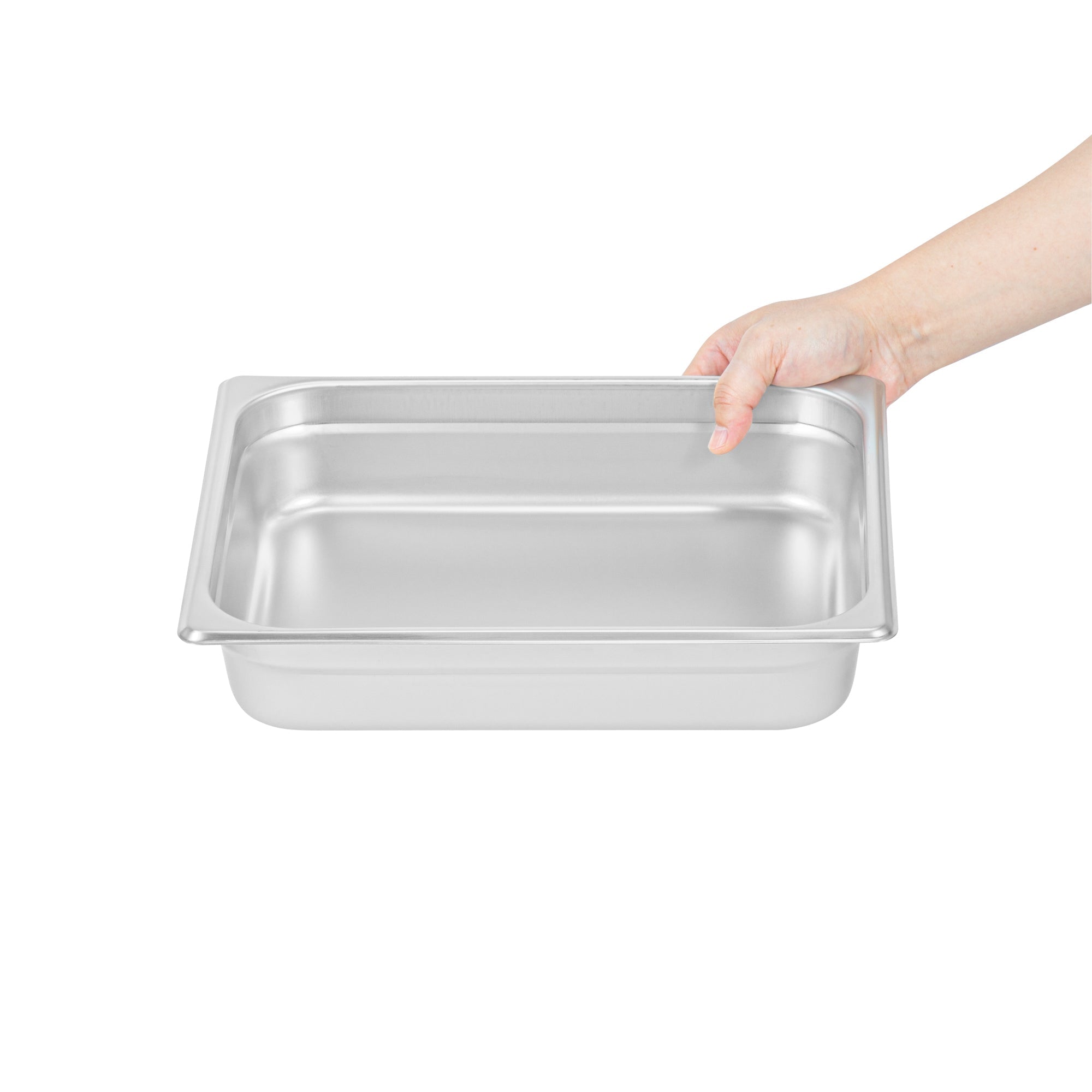 Kitchen Tek Stainless Steel 1/2 Size Steam Table Pan - 2 1/2 Inch Deep, Anti Jam, 24 Gauge - 12 count box