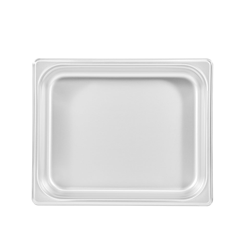 Kitchen Tek Stainless Steel 1/2 Size Steam Table Pan - 2 1/2 Inch Deep, Anti Jam, 24 Gauge - 12 count box