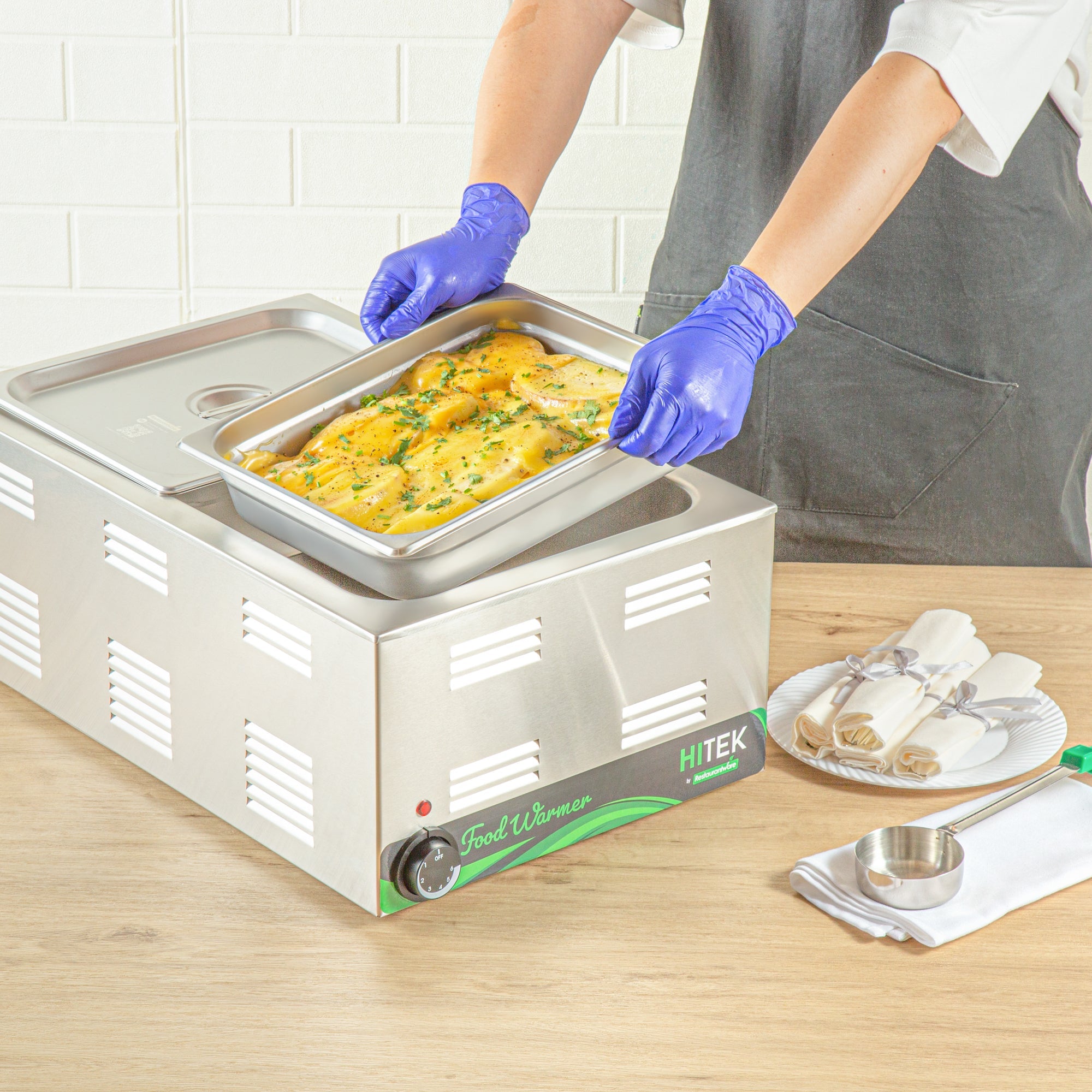 Kitchen Tek Stainless Steel 1/2 Size Steam Table Pan - 2 1/2 Inch Deep, Anti Jam, 24 Gauge - 12 count box